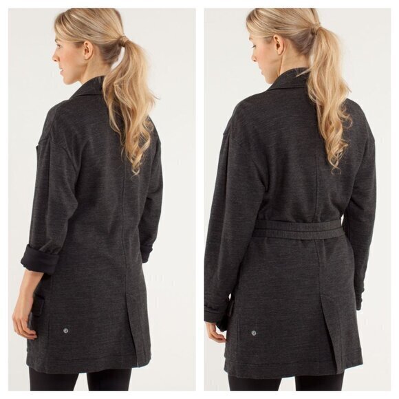 Lululemon Merino Wool Clutch Jacket/Coat 8 Black/Gray - Picture 2 of 16